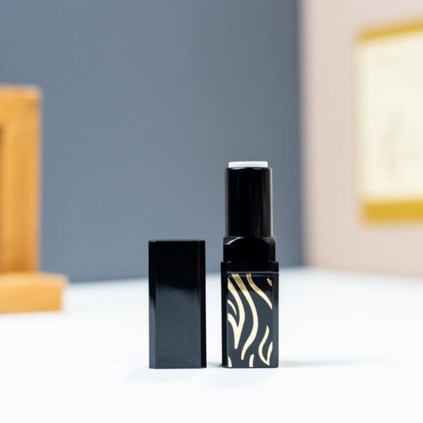 Matt black striped lipstick tube8005 - Image 2